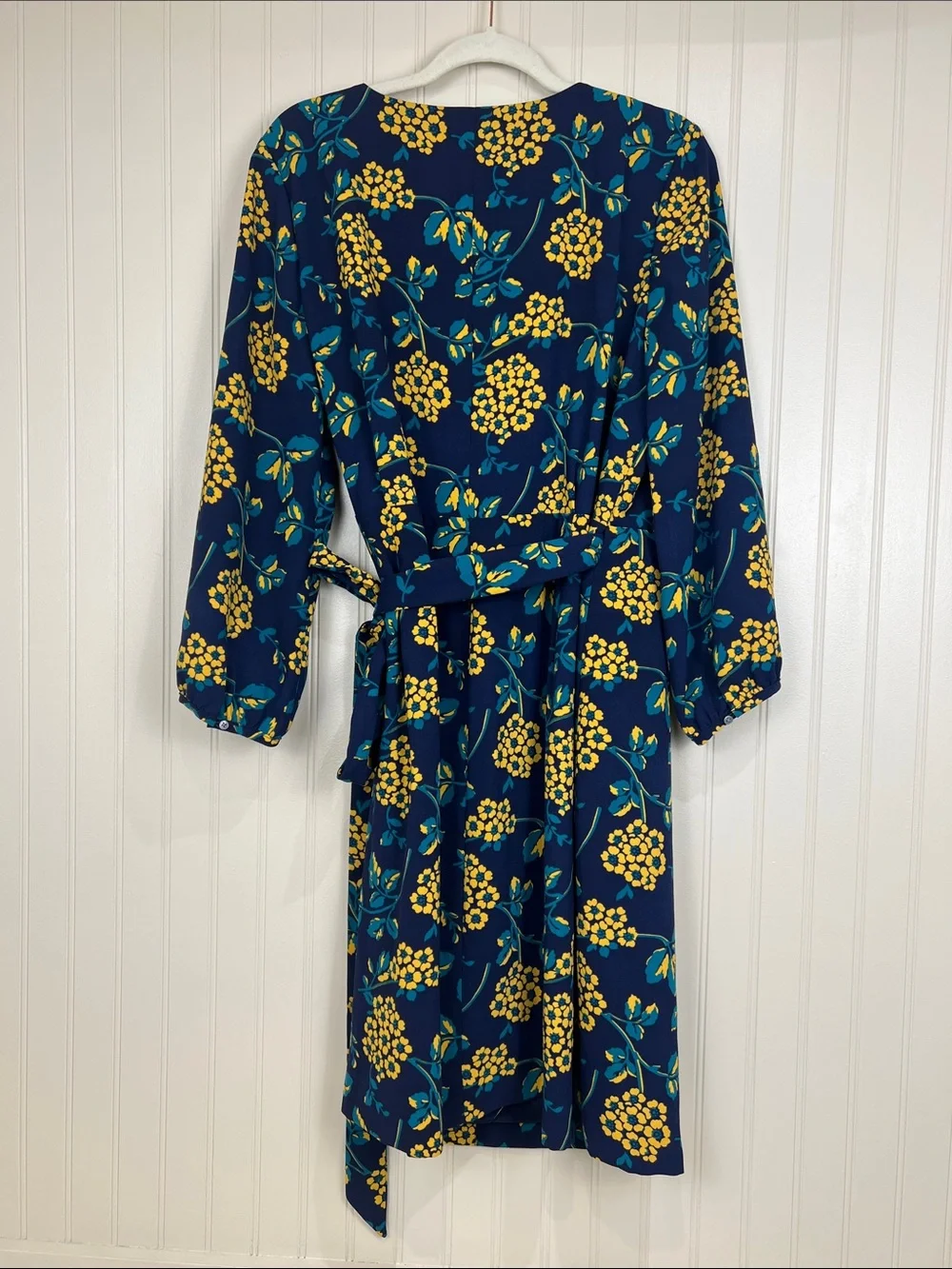 NWT J. Crew 365 Golden Floral Crepe Wrap Dress Preppy Classic Womens 14